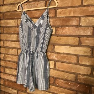 Blue and White Romper